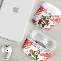 Christmas Fishing AirPods Case with Santa Claus Fish Tree and Red Snowflake Pattern - Wonder Print Shop