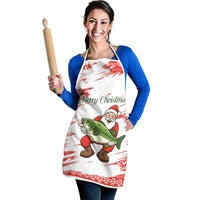 Christmas Fishing Apron with Santa Claus Fish Tree and Red Snowflake Pattern - Wonder Print Shop