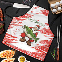 Christmas Fishing Apron with Santa Claus Fish Tree and Red Snowflake Pattern - Wonder Print Shop