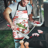 Christmas Fishing Apron with Santa Claus Fish Tree and Red Snowflake Pattern - Wonder Print Shop