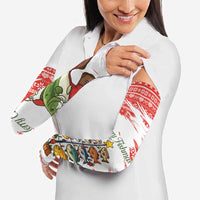 Christmas Fishing Arm Sleeves with Santa Claus Fish Tree and Red Snowflake Pattern - Wonder Print Shop