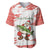 Christmas Fishing Baseball Jersey with Santa Claus Fish Tree and Red Snowflake Pattern - Wonder Print Shop
