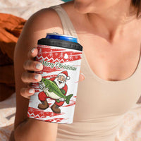 Christmas Fishing 4 in 1 Can Cooler Tumbler with Santa Claus Fish Tree and Red Snowflake Pattern - Wonder Print Shop