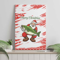 Christmas Fishing Canvas Wall Art with Santa Claus Fish Tree and Red Snowflake Pattern - Wonder Print Shop