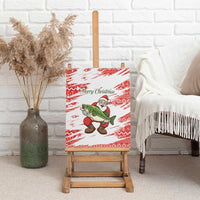 Christmas Fishing Canvas Wall Art with Santa Claus Fish Tree and Red Snowflake Pattern - Wonder Print Shop