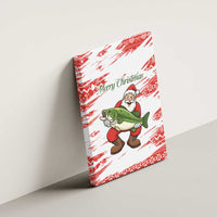 Christmas Fishing Canvas Wall Art with Santa Claus Fish Tree and Red Snowflake Pattern - Wonder Print Shop