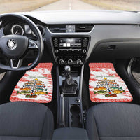 Christmas Fishing Car Mats with Santa Claus Fish Tree and Red Snowflake Pattern - Wonder Print Shop