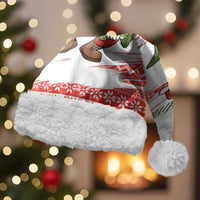Christmas Fishing Christmas Santa Hat with Santa Claus Fish Tree and Red Snowflake Pattern - Wonder Print Shop