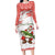 Christmas Fishing Family Matching Long Sleeve Bodycon Dress and Hawaiian Shirt with Santa Claus Fish Tree and Red Snowflake Pattern - Wonder Print Shop