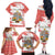 Christmas Fishing Family Matching Off The Shoulder Long Sleeve Dress and Hawaiian Shirt with Santa Claus Fish Tree and Red Snowflake Pattern - Wonder Print Shop