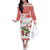 Christmas Fishing Family Matching Off The Shoulder Long Sleeve Dress and Hawaiian Shirt with Santa Claus Fish Tree and Red Snowflake Pattern - Wonder Print Shop