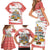 Christmas Fishing Family Matching Short Sleeve Bodycon Dress and Hawaiian Shirt with Santa Claus Fish Tree and Red Snowflake Pattern - Wonder Print Shop