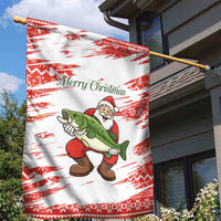 Christmas Fishing Garden Flag with Santa Claus Fish Tree and Red Snowflake Pattern - Wonder Print Shop
