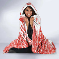 Christmas Fishing Hooded Blanket with Santa Claus Fish Tree and Red Snowflake Pattern - Wonder Print Shop