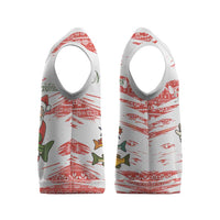 Christmas Fishing Christmas Knitted V-Neck Vest with Santa Claus Fish Tree and Red Snowflake Pattern - Wonder Print Shop