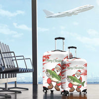 Christmas Fishing Luggage Cover with Santa Claus Fish Tree and Red Snowflake Pattern - Wonder Print Shop