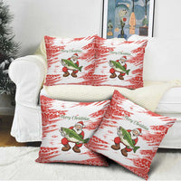 Christmas Fishing Pillow Cover with Santa Claus Fish Tree and Red Snowflake Pattern - Wonder Print Shop