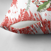 Christmas Fishing Pillow Cover with Santa Claus Fish Tree and Red Snowflake Pattern - Wonder Print Shop