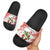 Christmas Fishing Slide Sandals with Santa Claus Fish Tree and Red Snowflake Pattern - Wonder Print Shop
