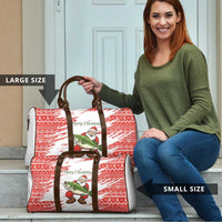 Christmas Fishing Travel Bag with Santa Claus Fish Tree and Red Snowflake Pattern - Wonder Print Shop