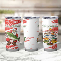Christmas Fishing Tumbler Cup with Santa Claus Fish Tree and Red Snowflake Pattern - Wonder Print Shop