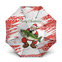 Christmas Fishing Umbrella with Santa Claus Fish Tree and Red Snowflake Pattern - Wonder Print Shop