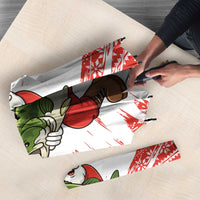 Christmas Fishing Umbrella with Santa Claus Fish Tree and Red Snowflake Pattern - Wonder Print Shop
