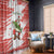 Christmas Fishing Window Curtain with Santa Claus Fish Tree and Red Snowflake Pattern - Wonder Print Shop