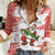 Christmas Fishing Women Casual Shirt with Santa Claus Fish Tree and Red Snowflake Pattern - Wonder Print Shop