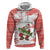 Christmas Fishing Zip Hoodie with Santa Claus Fish Tree and Red Snowflake Pattern - Wonder Print Shop