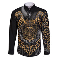 Viking Warrior Tatto Family Matching Long Sleeve Bodycon Dress and Hawaiian Shirt Valhalla Is Calling - Wonder Print Shop