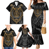 Viking Warrior Tatto Family Matching Mermaid Dress and Hawaiian Shirt Valhalla Is Calling - Wonder Print Shop