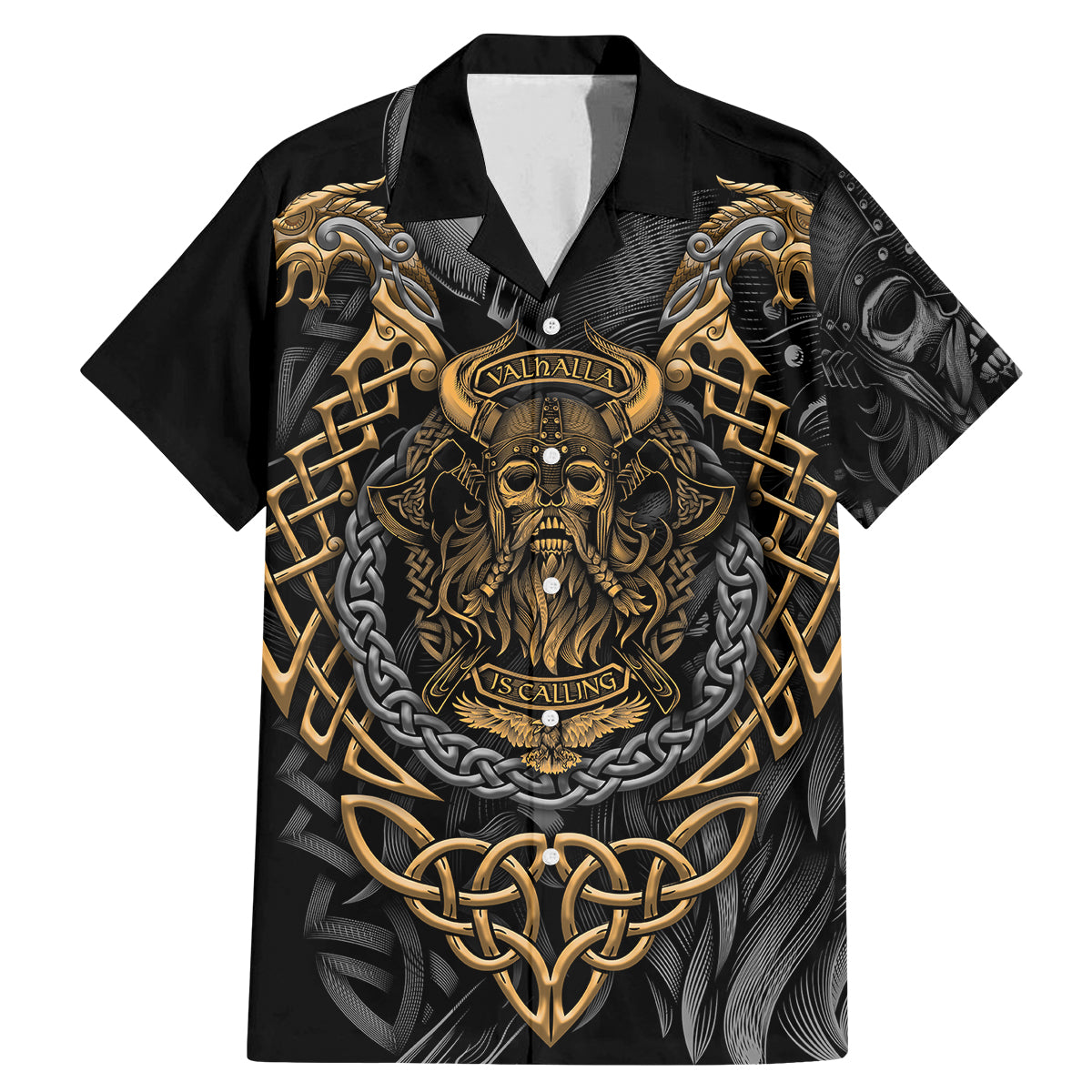 Viking Warrior Tatto Family Matching Mermaid Dress and Hawaiian Shirt Valhalla Is Calling - Wonder Print Shop