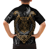 Viking Warrior Tatto Family Matching Off Shoulder Short Dress and Hawaiian Shirt Valhalla Is Calling - Wonder Print Shop