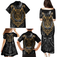 Viking Warrior Tatto Family Matching Puletasi Dress and Hawaiian Shirt Valhalla Is Calling - Wonder Print Shop