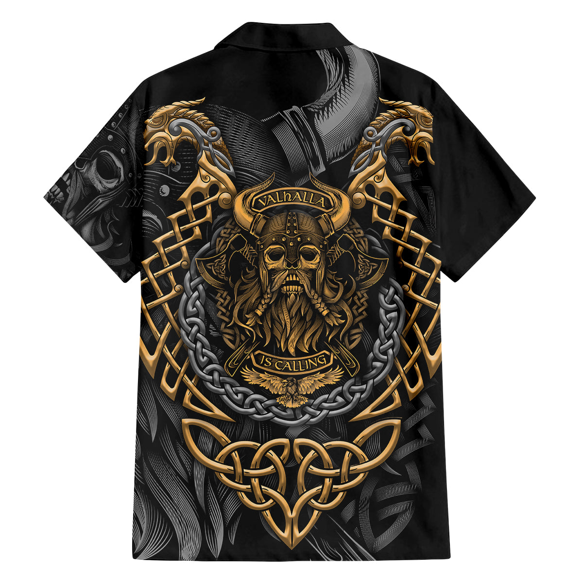 Viking Warrior Tatto Family Matching Puletasi Dress and Hawaiian Shirt Valhalla Is Calling - Wonder Print Shop