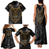 Viking Warrior Tatto Family Matching Tank Maxi Dress and Hawaiian Shirt Valhalla Is Calling - Wonder Print Shop