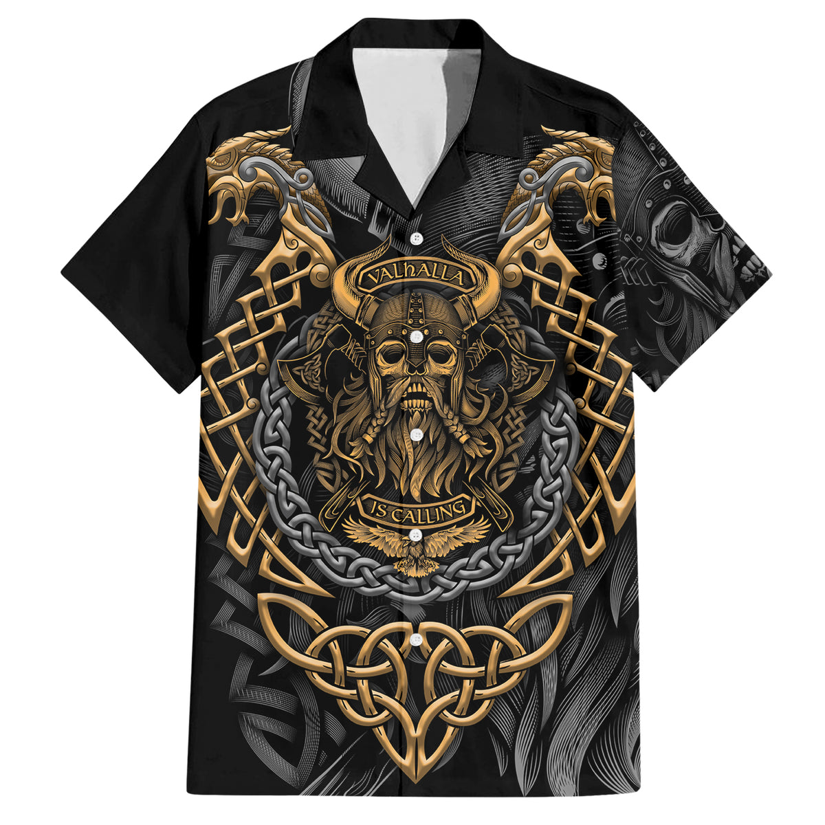 Viking Warrior Tatto Hawaiian Shirt Valhalla Is Calling - Wonder Print Shop