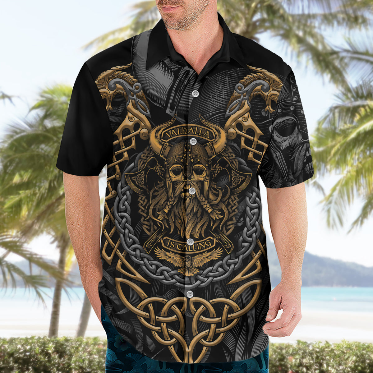 Viking Warrior Tatto Hawaiian Shirt Valhalla Is Calling - Wonder Print Shop