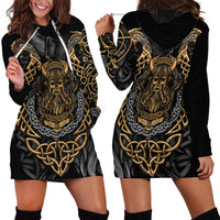 Viking Warrior Tatto Hoodie Dress Valhalla Is Calling - Wonder Print Shop