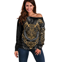 Viking Warrior Tatto Off Shoulder Sweater Valhalla Is Calling - Wonder Print Shop