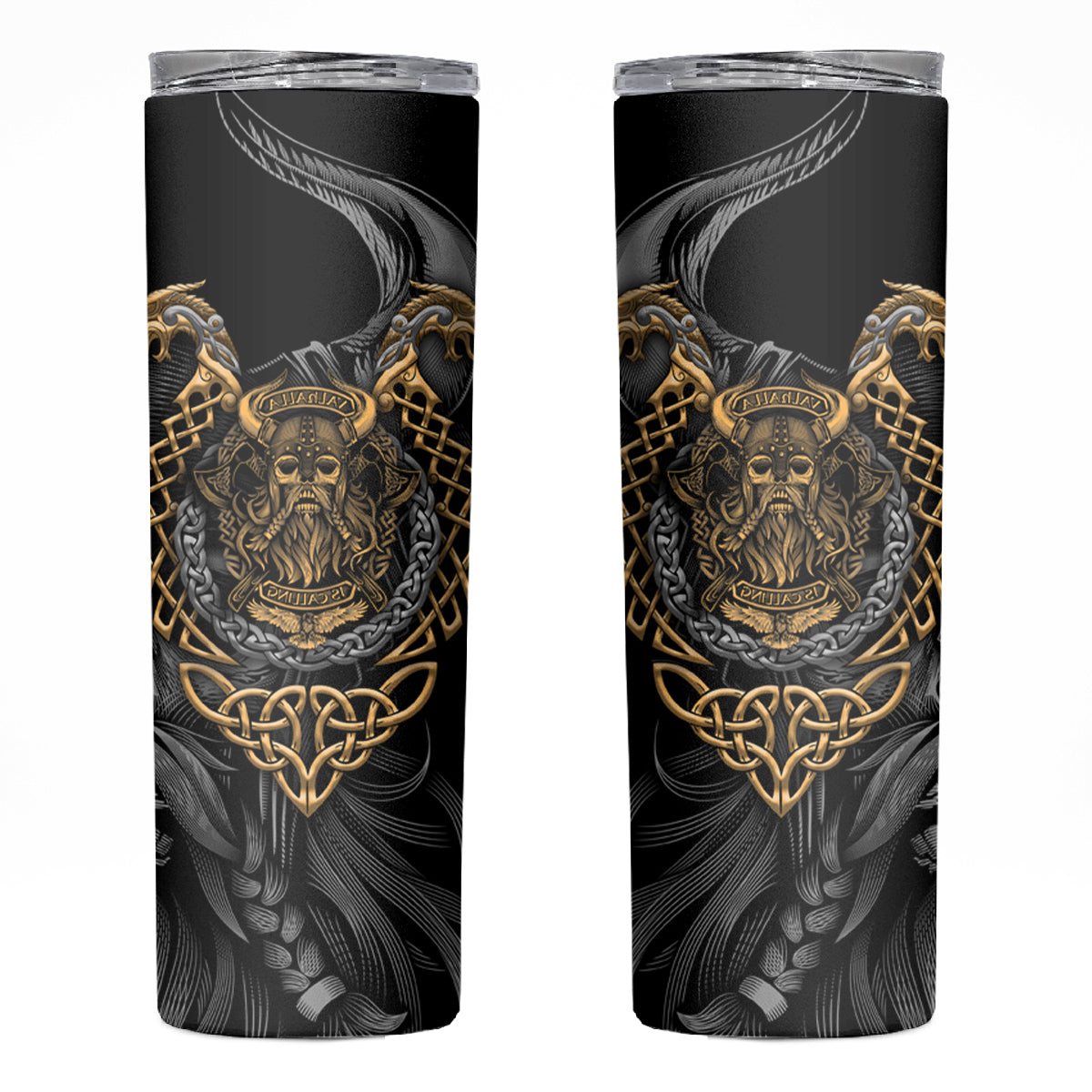 Viking Warrior Tatto Skinny Tumbler Valhalla Is Calling - Wonder Print Shop