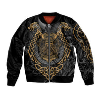 Viking Warrior Tatto Sleeve Zip Bomber Jacket Valhalla Is Calling - Wonder Print Shop
