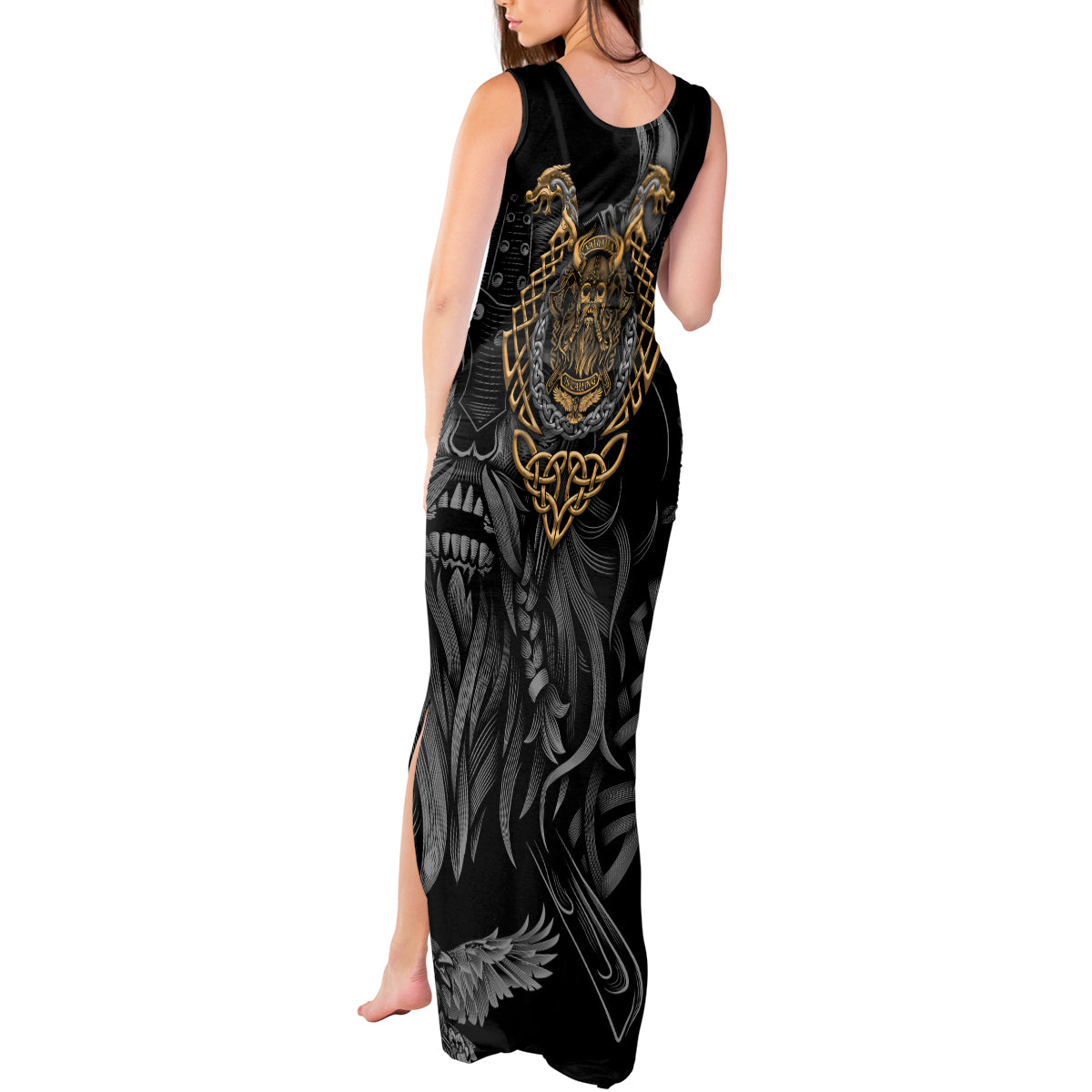Viking Warrior Tatto Tank Maxi Dress Valhalla Is Calling - Wonder Print Shop