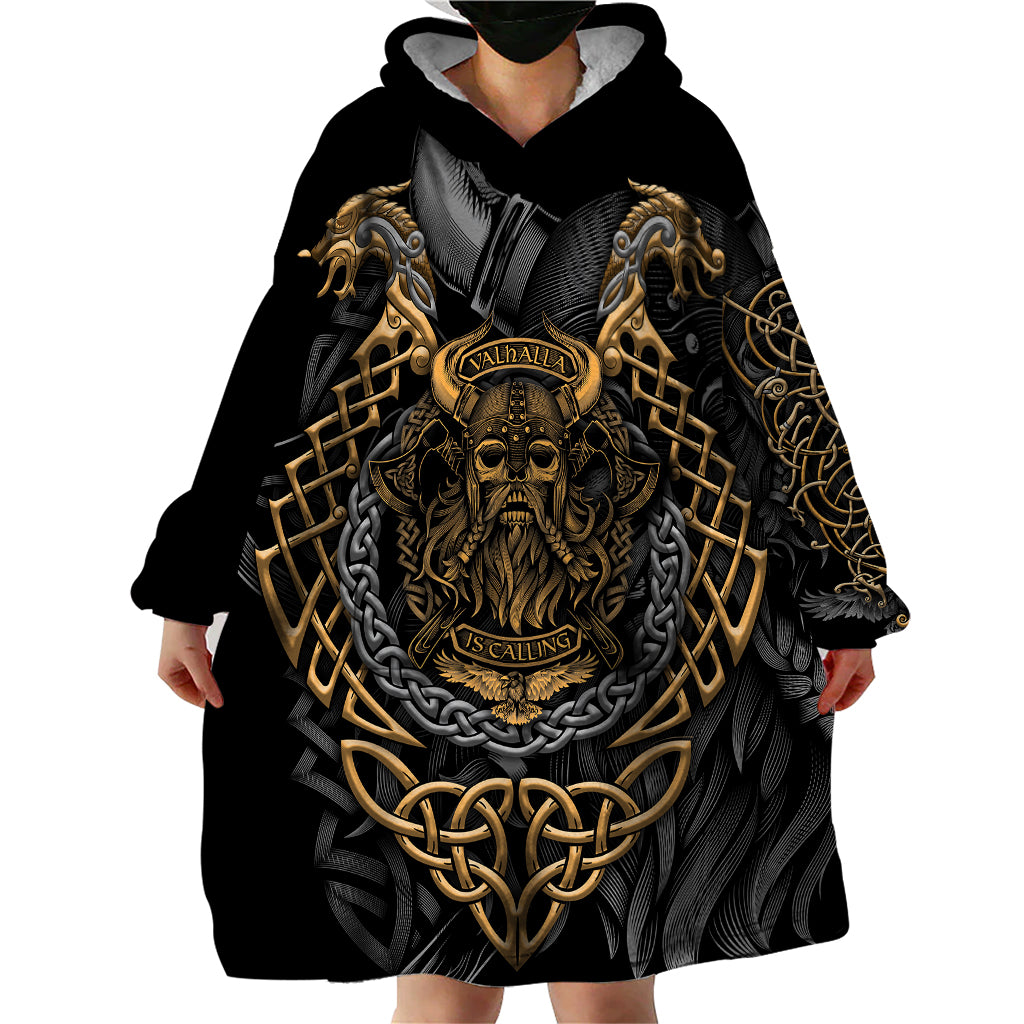 Viking Warrior Tatto Wearable Blanket Hoodie Valhalla Is Calling - Wonder Print Shop
