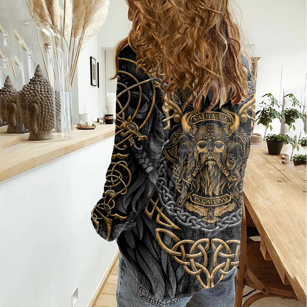 Viking Warrior Tatto Women Casual Shirt Valhalla Is Calling - Wonder Print Shop