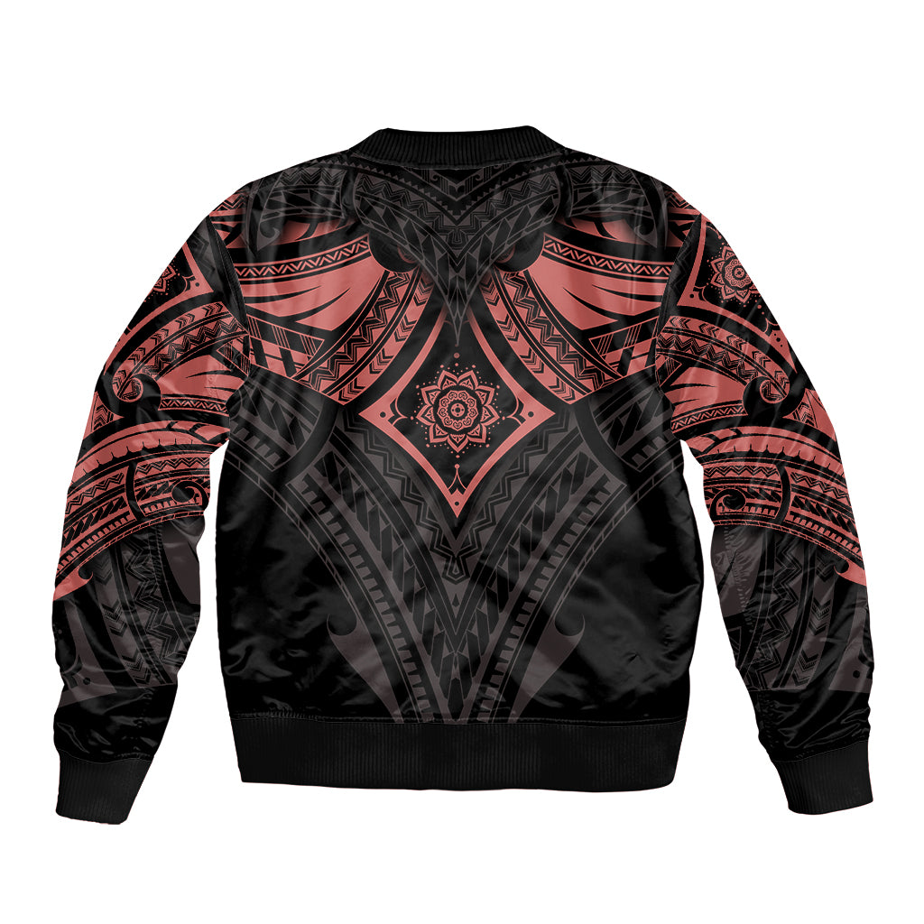 Feminine Polynesian Bomber Jacket Mandala Tattoo Style - Wonder Print Shop
