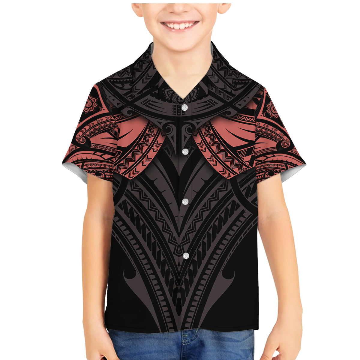 Feminine Polynesian Family Matching Mermaid Dress and Hawaiian Shirt Mandala Tattoo Style - Wonder Print Shop