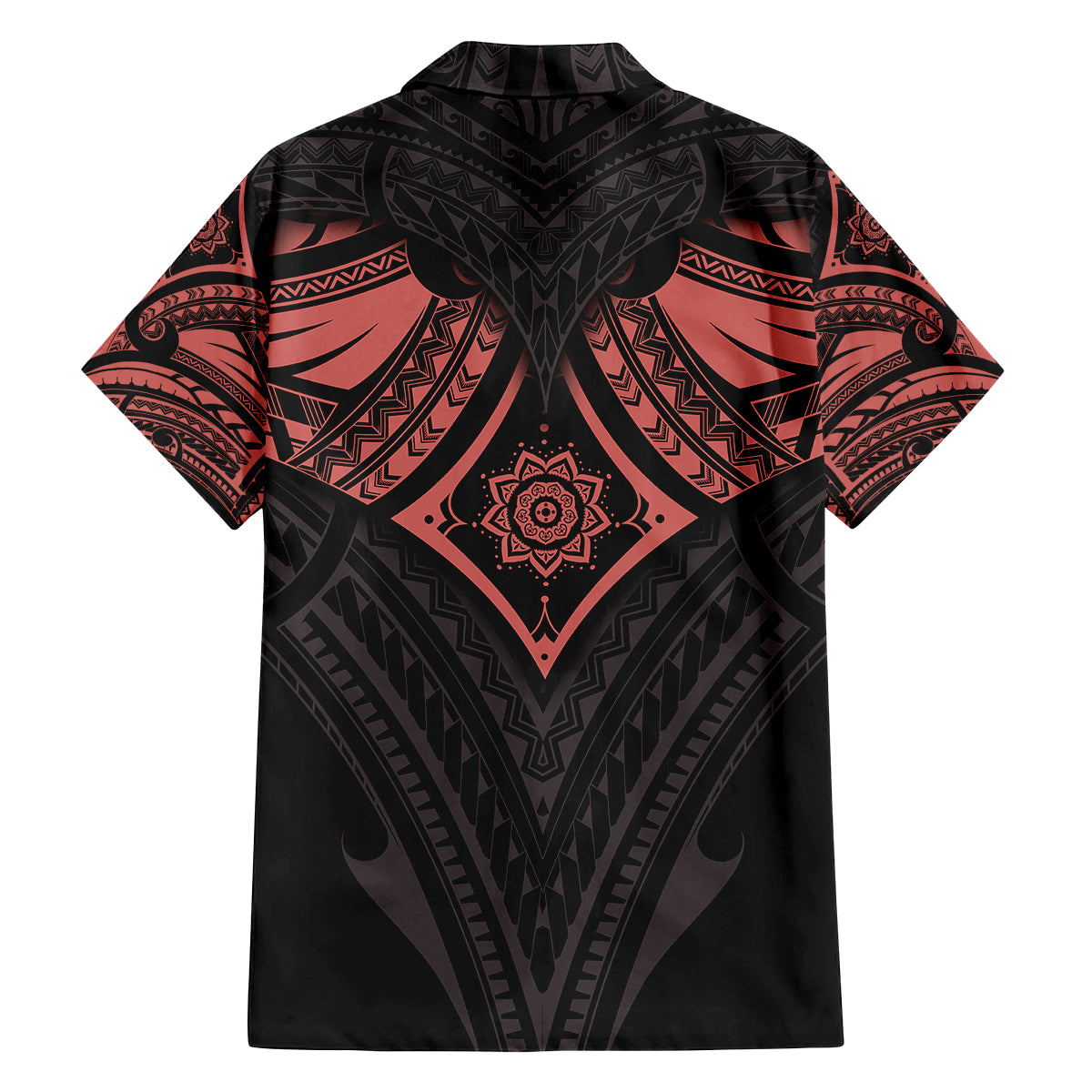Feminine Polynesian Family Matching Off Shoulder Maxi Dress and Hawaiian Shirt Mandala Tattoo Style - Wonder Print Shop