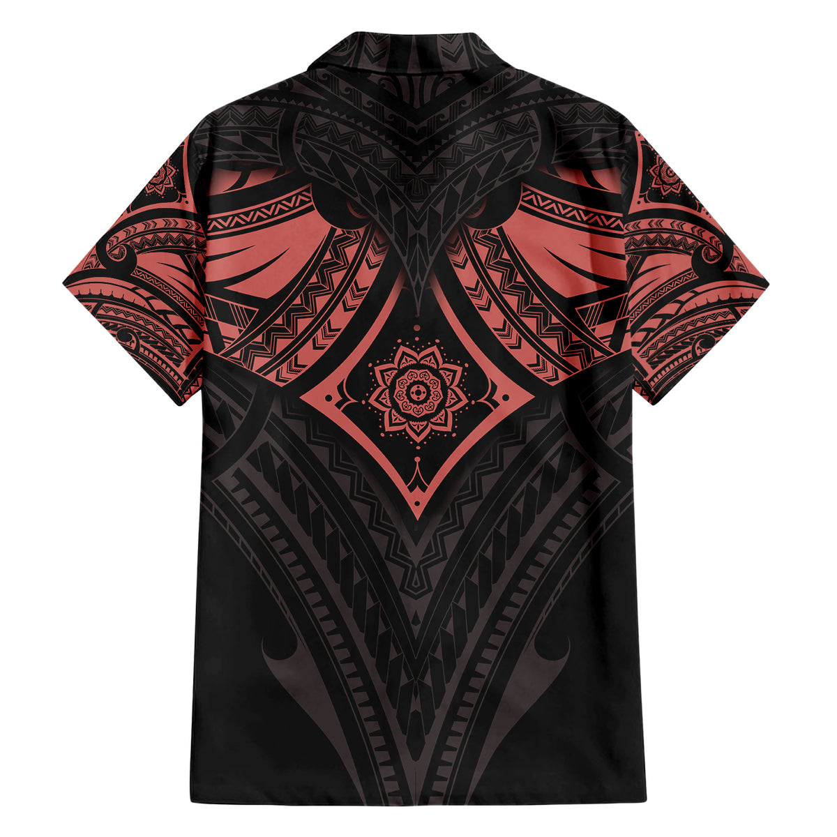 Feminine Polynesian Family Matching Short Sleeve Bodycon Dress and Hawaiian Shirt Mandala Tattoo Style - Wonder Print Shop